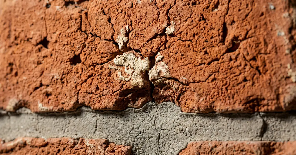 Zbliżenie na autentyczną, chropowatą ścianę z czerwonej cegły rozbiórkowej, pokazujące głęboką strukturę, której brakuje płaskim imitacjom.